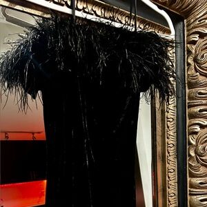 Calvin Klein Black Velvet Midi Dress